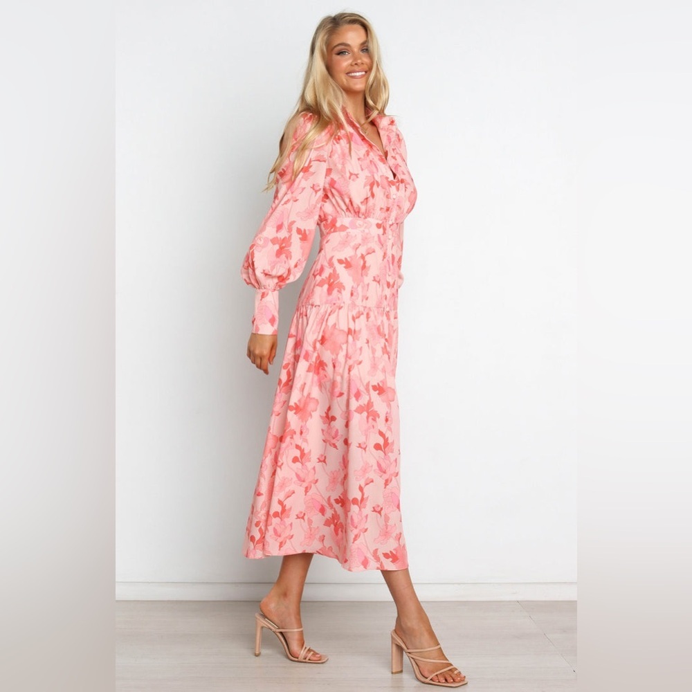 Petal & pup floral long sleeve button front midi dress nwot - Picture 3 of 5